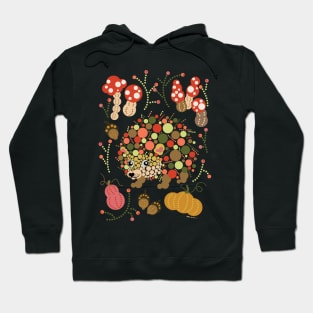 Cute Hedgehog Colorful Circles Dots Bubbles Woodland Design Hoodie